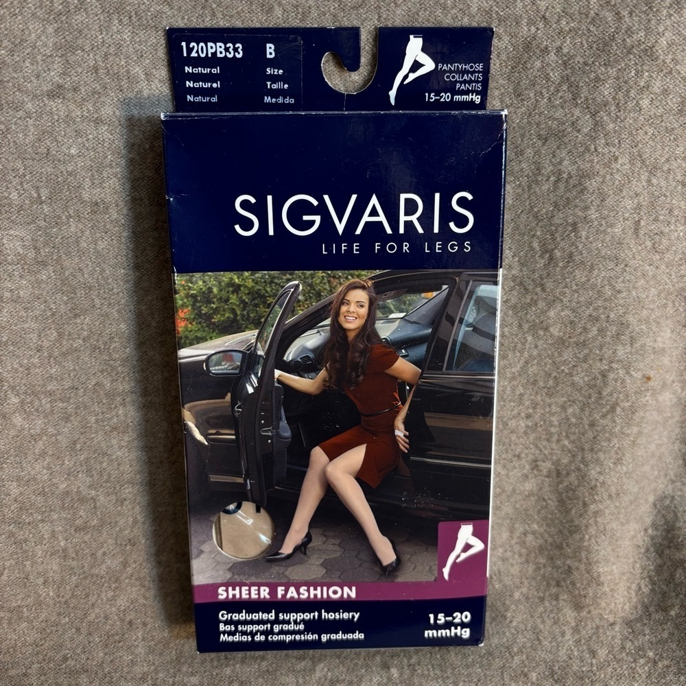 SIGVARIS LIFE FOR LEGS Sz B Natural Graduated Suppot Pantyhose 120PB 33 NEW